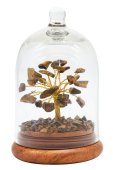 Árbol de la Felicidad Ojo de Tigre bajo Campana de Cristal 12cm