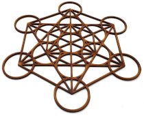 Plato de Recarga Metatron tallado en madera 10cm