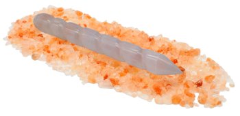 Punta de masaje trenzada de selenita 15cm