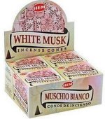Incienso HEM Conos Almizcle Blanco
