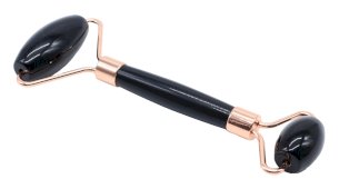 Rodillo de masaje negro doble obsidiana