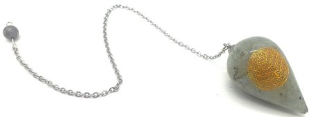 Péndulo Grabado Flor de la Vida 4cm - Labradorita