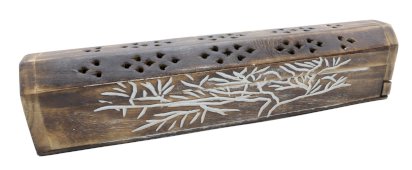 Porta Incienso Madera Caja Arbol de la Vida 30cm