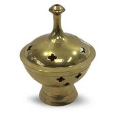 Quemador Resina Latón Estrellas Oro 10cm