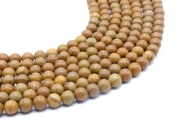 Cuentas de madera fósil de 8 mm en un hilo de 40 cm