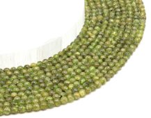 Cuentas de peridoto de 4 mm en hilo de 40 cm