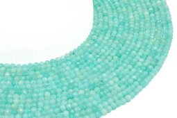 Cuentas facetadas de amazonita extra de 4 mm en hilo de 40 cm