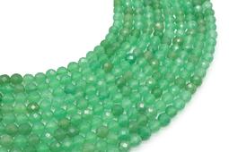 Cuentas facetadas de aventurina verde de 6 mm en un hilo de 38 cm.