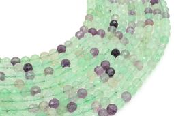 Cuentas facetadas de fluorita multi de 6 mm en un hilo de 38 cm.