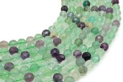 Cuentas facetadas de fluorita multi de 8 mm en un hilo de 38 cm.