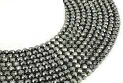 Cuentas facetadas de hematita de 6 mm en un hilo de 40 cm.