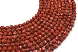 Cuentas facetadas de jaspe rojo de 6 mm en un hilo de 38 cm.