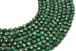 Cuentas facetadas de Malaquita de 8 mm en un hilo de 38 cm