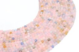 Cuentas facetadas de morganita de 4 mm en un hilo de 38 cm.