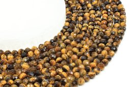 Cuentas facetadas de ojo de tigre de 6 mm en hilo de 40 cm