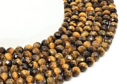 Cuentas facetadas de ojo de tigre de 8 mm en una hebra de 40 cm.
