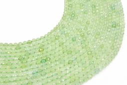 Cuentas facetadas de prehnita de 4 mm en un hilo de 38 cm.