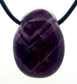 Amatista Chevrón pulida con agujero 3cm