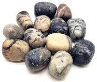 Ágata negra 'AB' rodada 200g