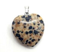 Colgante Corazón Jaspe Dálmata 2.5cm