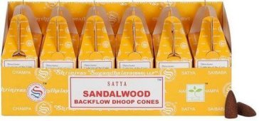 Conos Backflow Reflujo SATYA Sándalo x6