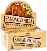Conos de  Incienso HEM de vainilla y de sándalo