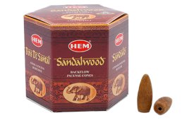 Conos de Reflujo Backflow HEM Sándalo 12 piezas