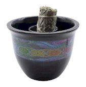 Cuenco de Fumigación de Cerámica 7 Chakras Negro 13cm