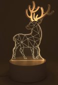 Luz nocturna USB, plástico, ciervo, 16 cm